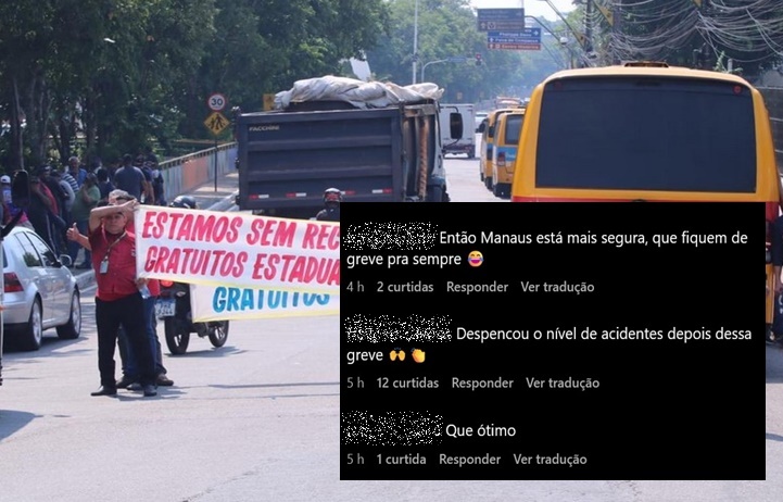 Motoristas de ‘amarelinhos’ param em protesto e manauaras celebram paralisação