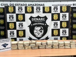 Cocaína avaliada em R$ 4,5 milhões é apreendida em rodas de caminhonete pela PC-AM e Receita Federal