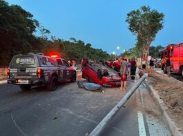 Suposto racha na Avenida do Turismo termina em tragédia e deixa duas pessoas mortas em Manaus; veja vídeo