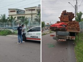 Detran-AM flagra caminhão com carga deslocada e evita possível acidente na zona norte de Manaus