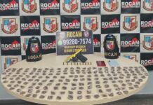ROCAM prende homem com pistola raspada e 178 porções de maconha na zona Leste