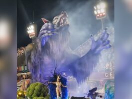 Artistas de Parintins dão vida a lobisomem da Imperatriz Leopoldinense no Carnaval 2026