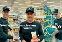 Flávio mostra carrinho de R$ 908 e compara preços entre governos Lula e Bolsonaro