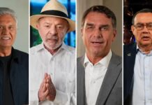 Datafolha: Lula lidera com 38%, Flávio tem 33%, Cury aparece com 8% e Caiado soma 4%