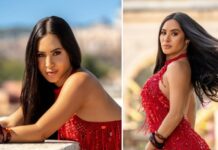 Isabelle Nogueira posa de vermelho na Itália e declara: ‘estou vivendo um sonho’