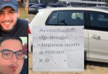 Bilhete macabro chamando vítima de “X9” é encontrado em posto de gasolina após execução