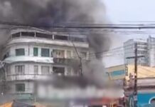Fogo em restaurante se espalha para imóvel vizinho no Centro de Manaus